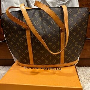 Louis Vuitton Dark Brown and Tan Monogram Tote with Certificate of Authenticity